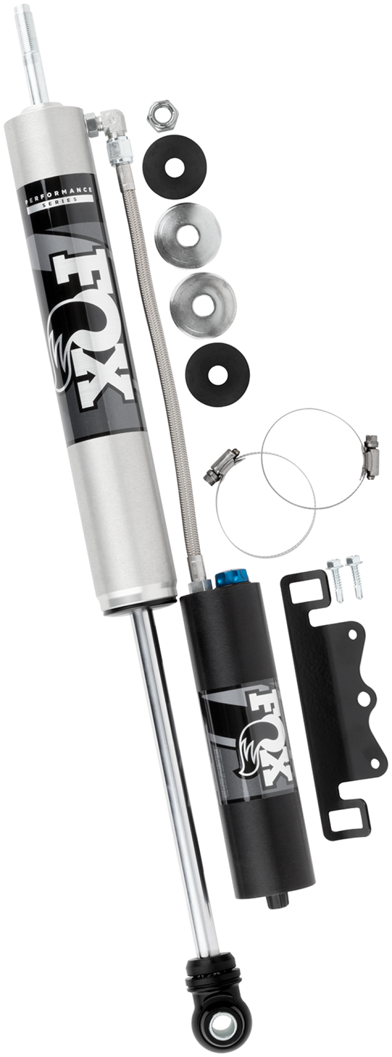 FOX 2.0 Perf Shock - Fox 2005+ Ford Super Duty 2.0 Perf Series 9.6in Smooth Body Remote Res. Front Shock - CD Adj