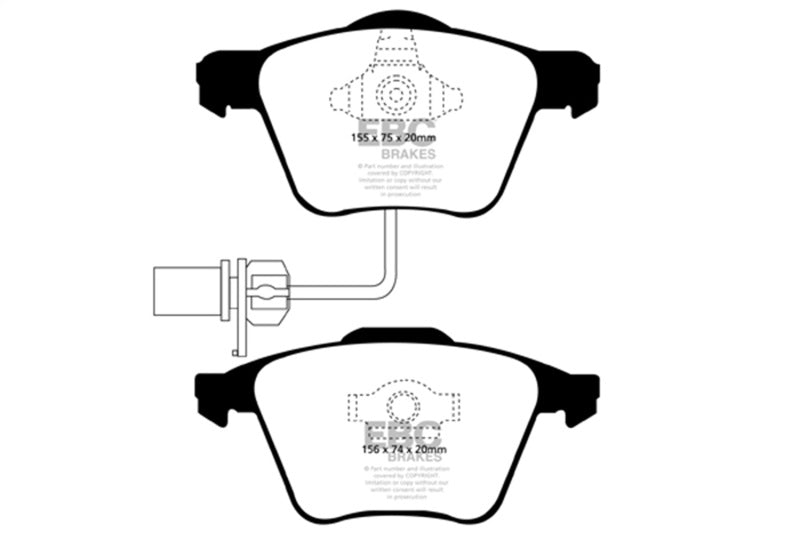 EBC Greenstuff Brake Pad Sets - EBC 05-08 Audi A4 2.0 Turbo Greenstuff Front Brake Pads