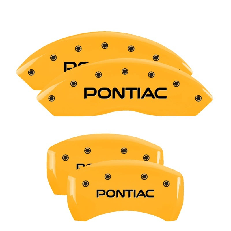 MGP Caliper Covers 4 Logo - MGP 4 Caliper Covers Engraved Front & Rear Pontiac Yellow Finish Black Char 2007 Pontiac Solstice