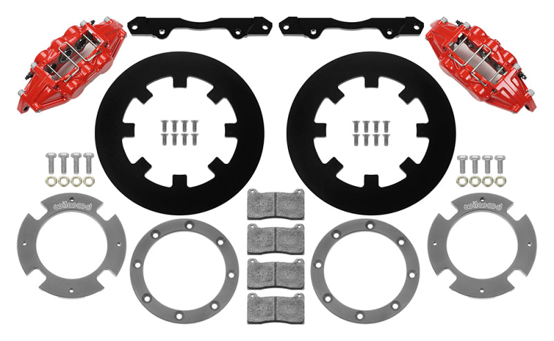 WIL UTV Big Brake Kits - Wilwood 17-21 Can-Am X3RS Red 6-Piston Front Kit 11.25in - Undrilled Rotors