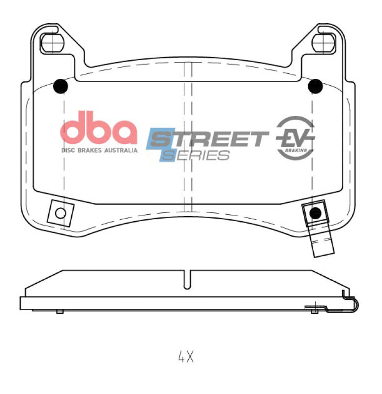 DBA Street Series Brake Pads - DBA 17-23 Tesla 3 (w/355mm Front Rotor) Front SSEV Street Series Brake Pads