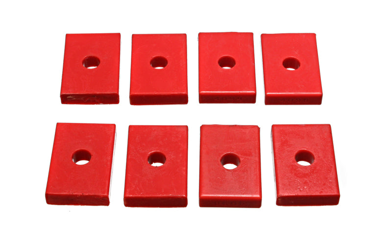 ES Poly Pads - Red - Energy Suspension Pad - Firm - 2-7/16in L x 1-5/8in W x 15/32in ID x 1/2in H - Red