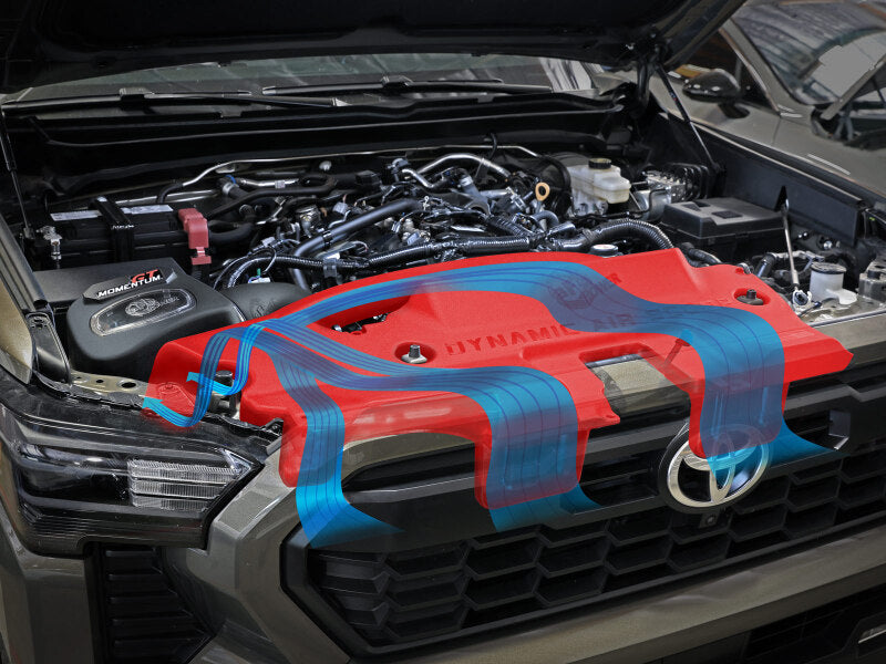 AFE Air Scoops - aFe POWER Red Edition Dynamic Air Scoop XL for Intake Kits 50-70119D and 50-70119R