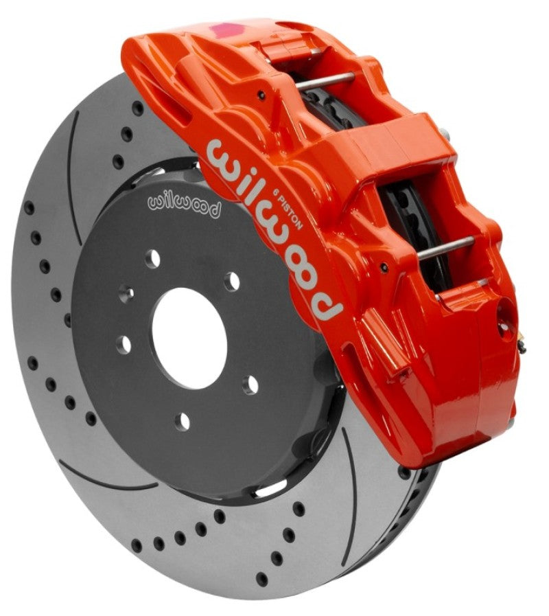 WIL SX6R Brake Kit - Wilwood SX6R Front Brake Kit 15in SRP Slotted/Drilled Red w/ Lines 14+ Chevy Corvette C7