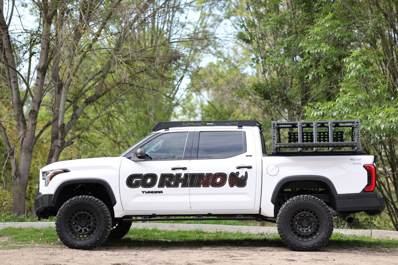 GOR RealTruck VoltStep Running Boards - Go Rhino 22-23 Toyota Tundra CrewMax Cab 4dr E-BOARD E1 Electric Running Board Kit - Tex. Blk