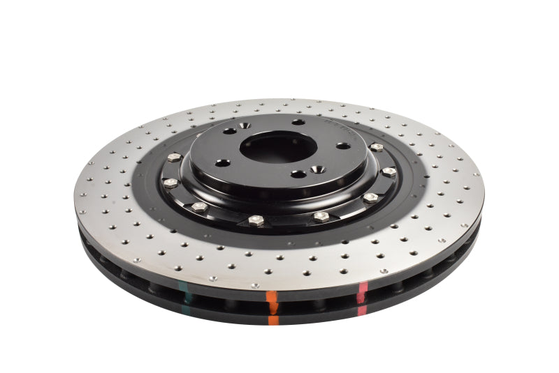DBA 5000 Series Drilled Rotors - DBA 22-23 Hyundai Kona N Front 5000 Series 2-Piece Drilled Rotor w/Black Hat