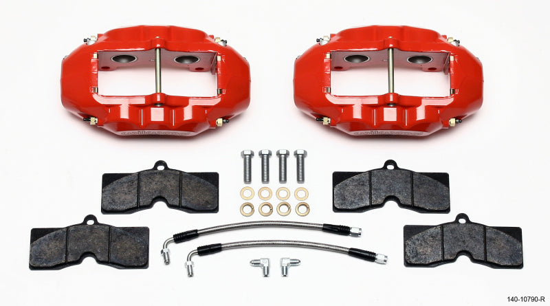 WIL D8 Brake Kit - Wilwood D8-4 Rear Caliper Kit Red Corvette C2 / C3 65-82
