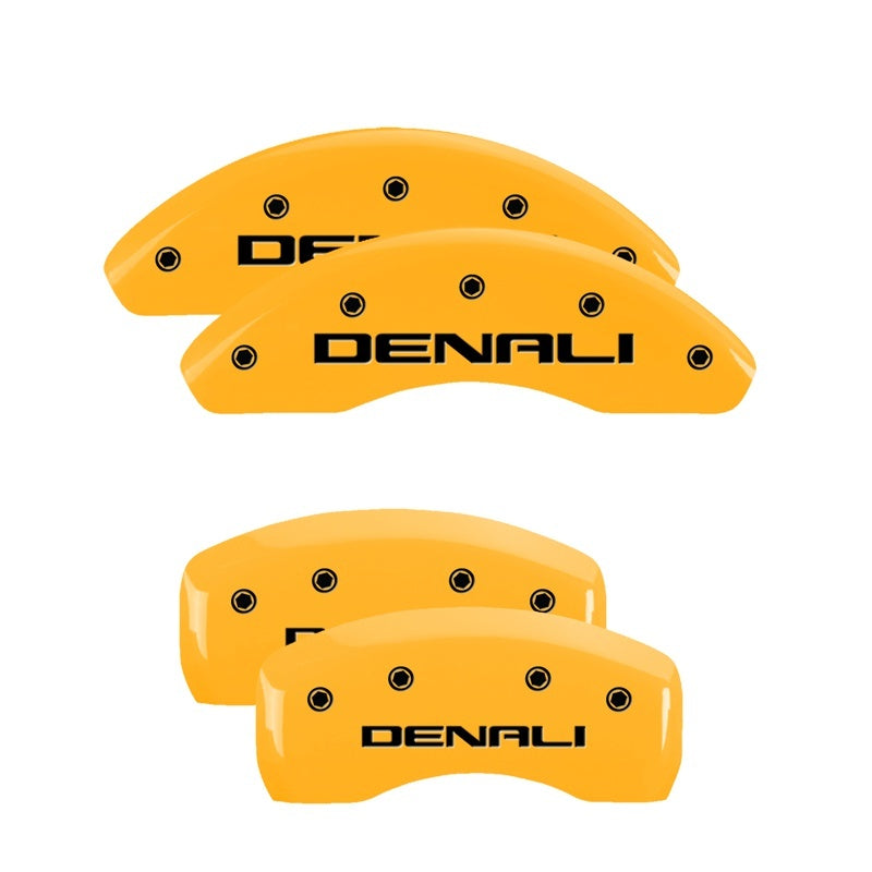 MGP Caliper Covers 4 Logo - MGP 4 Caliper Covers Engraved Front & Rear Denali Yellow Finish Black Char 2018 GMC Terrain