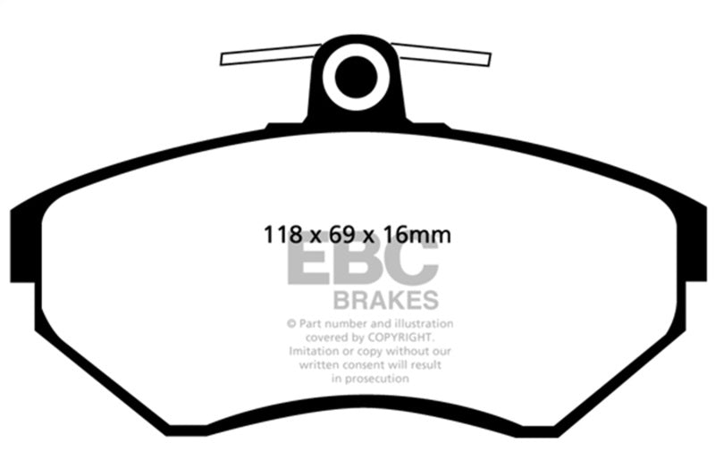 EBC Redstuff Brake Pad Sets - EBC 97-02 Volkswagen Cabriolet 2.0 Redstuff Front Brake Pads