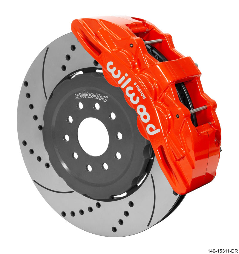 WIL SX6R Brake Kit - Wilwood SX6R Front Brake Kit 15in SRP Slotted/Drilled Red 05-13 Chevy Corvette