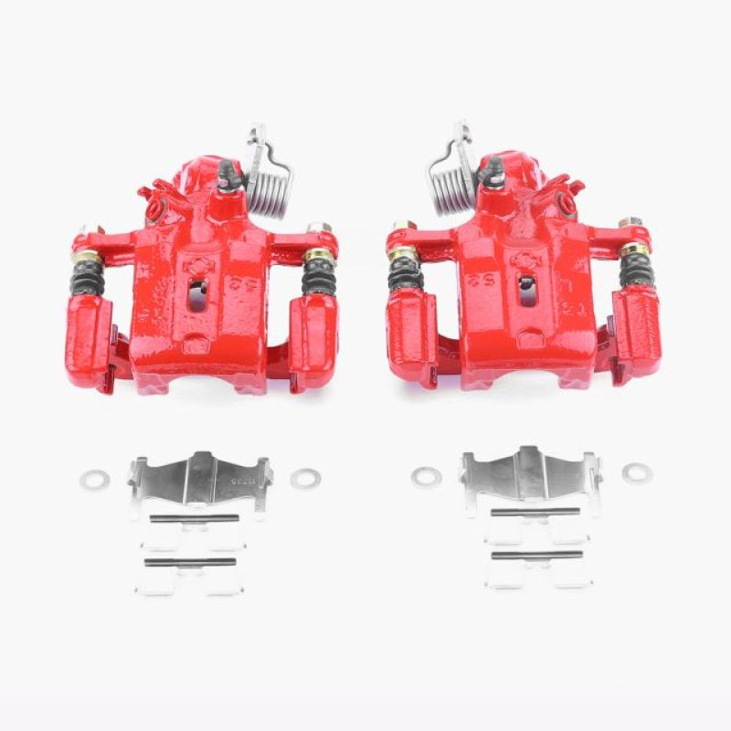 PSB Red Calipers - Power Stop 99-01 Infiniti G20 Rear Red Calipers w/Brackets - Pair