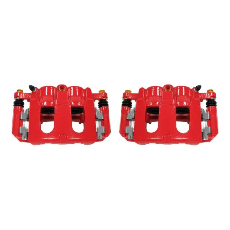 PSB Red Calipers - Power Stop 11-17 Ford Explorer Front Red Calipers w/Brackets - Pair