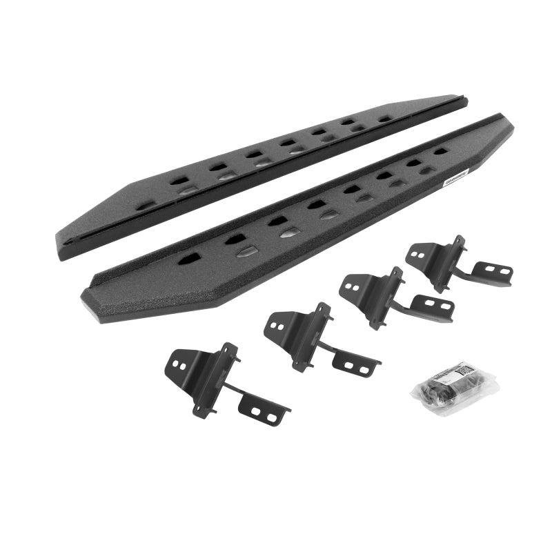 GOR RB20 Slim Running Boards - Go Rhino 07-18 Jeep Wrangler JK 2DR RB20 Slim Running Boards Kit (Incl. Brackets) - Bedliner Coating