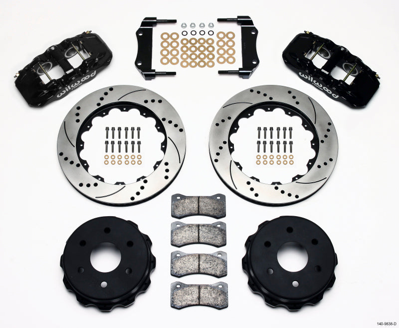 WIL Aero Brake Kit - Wilwood AERO4 RearTruck Kit 14.25in Drilled 1999-2010 GM 1500-SUV 2 Piston OE Caliper