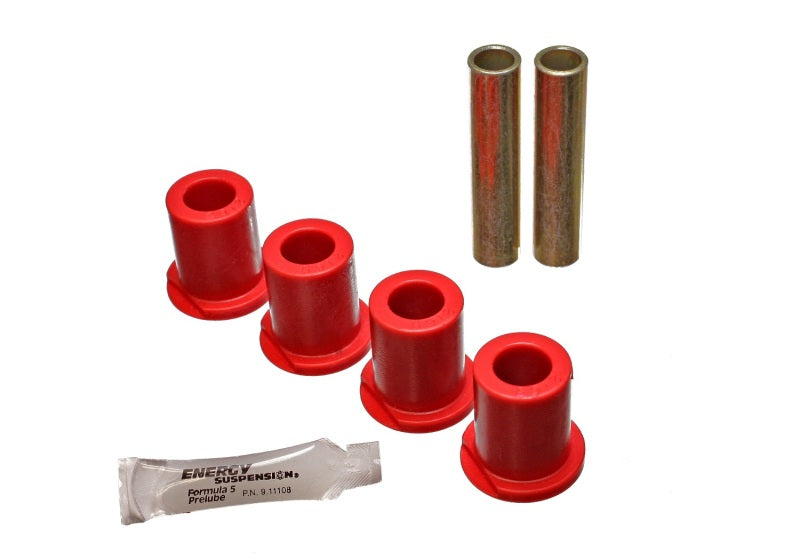 ES Spring/Shackle Bush - Red - Energy Suspension 80-96 Ford Bronco / F150 / F250 / F350 Red Rear 4WD Frame Shackle Bushings Set