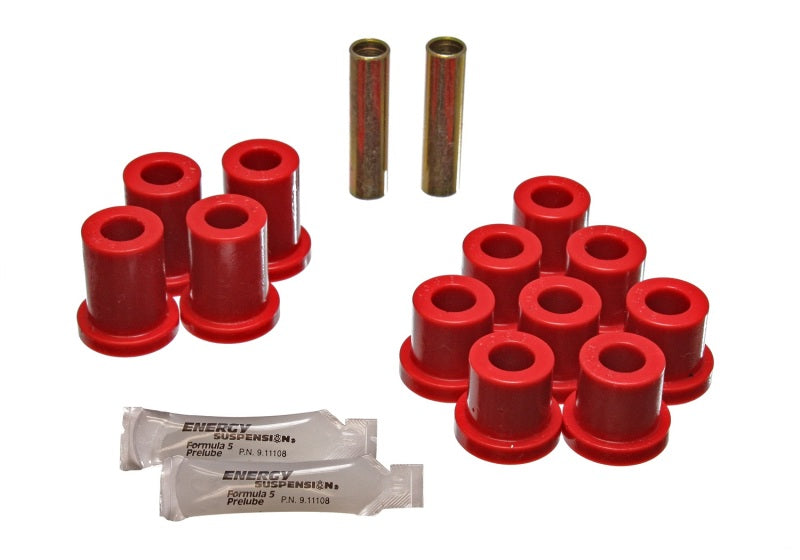 ES Spring/Shackle Bush - Red - Energy Suspension 56-57 Chevy Bel Air Rear Leaf Spring Bushing Set