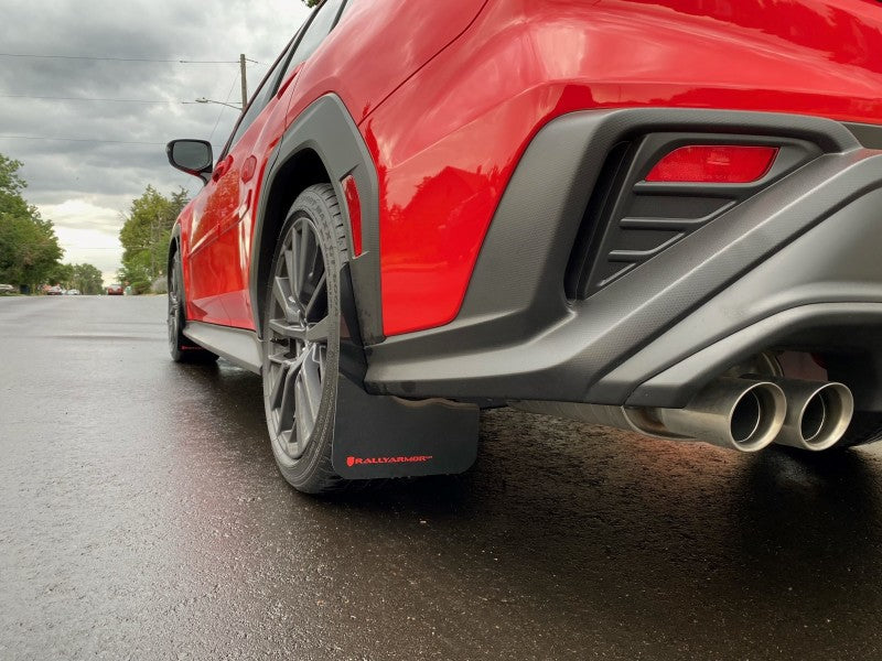 RAL UR Blk Flap/Rd Logo - Rally Armor 22-25 Subaru WRX Black UR Mud Flap w/Red Logo