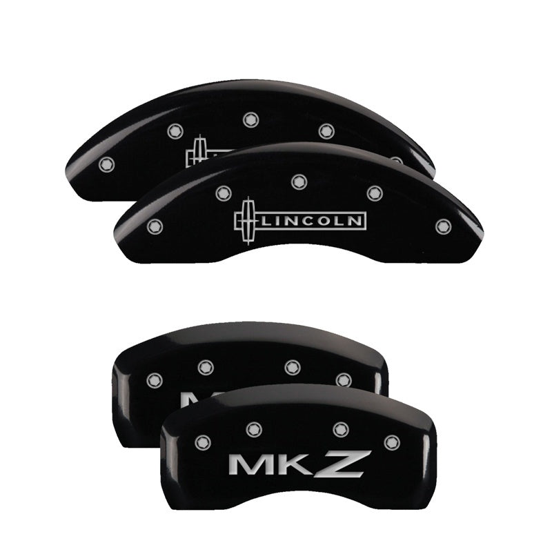 MGP Caliper Covers 4 Logo - MGP 4 Caliper Covers Engraved Front Lincoln Engraved Rear MKZ Black finish silver ch