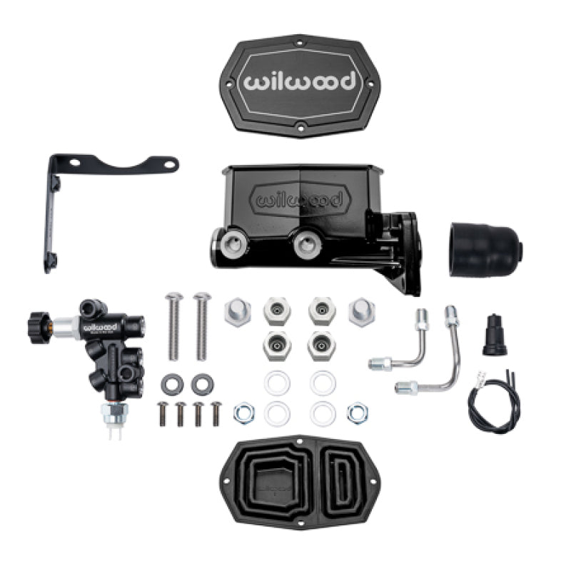 WIL Master Cylinder - Wilwood MOPAR Compact Tandem M/C Kit w/ P-Valve 1in Bore - Black