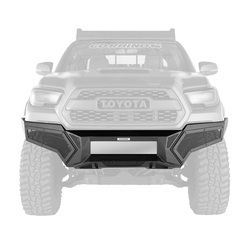 GOR Element Bumper - Go Rhino 16-21 Toyota Tacoma Element Front Bumper with Fixed Light Bar Mount Textured Black