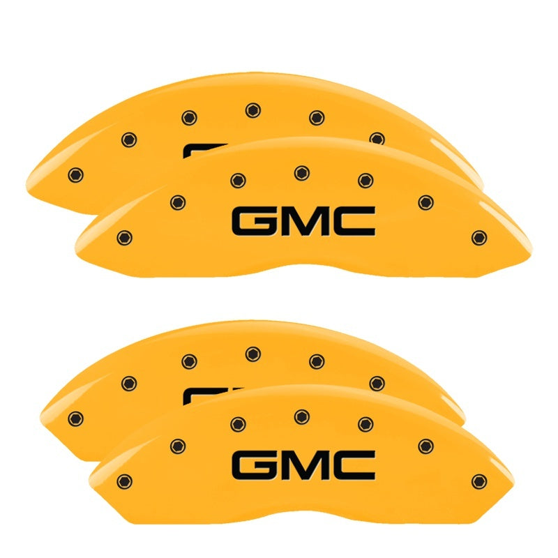 MGP Caliper Covers 4 Logo - MGP 4 Caliper Covers Engraved Front & Rear GMC Yellow Finish Black Char 2016 GMC Savana 3500