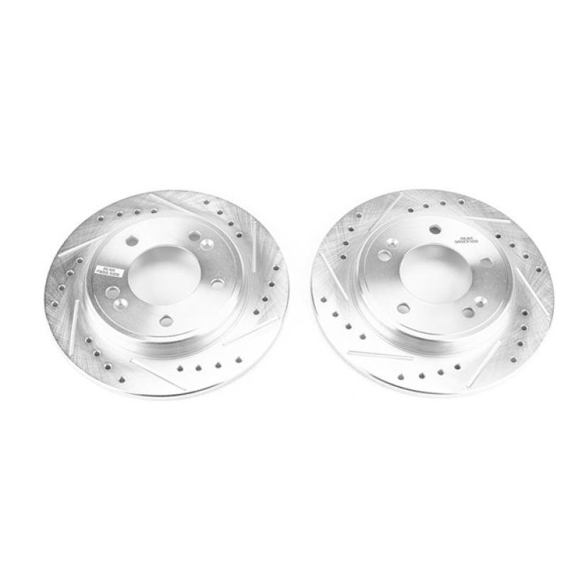 PSB Evolution Drill/Slot Rotor - Power Stop 17-19 Hyundai Ioniq Rear Evolution Drilled & Slotted Rotors - Pair