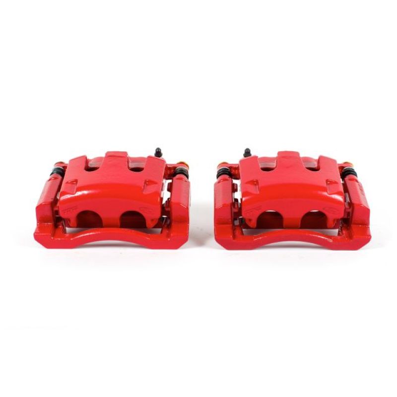 PSB Red Calipers - Power Stop 05-12 Ford F-350 Super Duty Rear Red Calipers w/Brackets - Pair