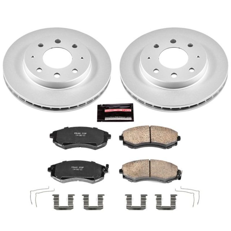 PSB Z17 Evolution Coated Kit - Power Stop 98-01 Hyundai Elantra Front Z17 Evolution Geomet Coated Brake Kit