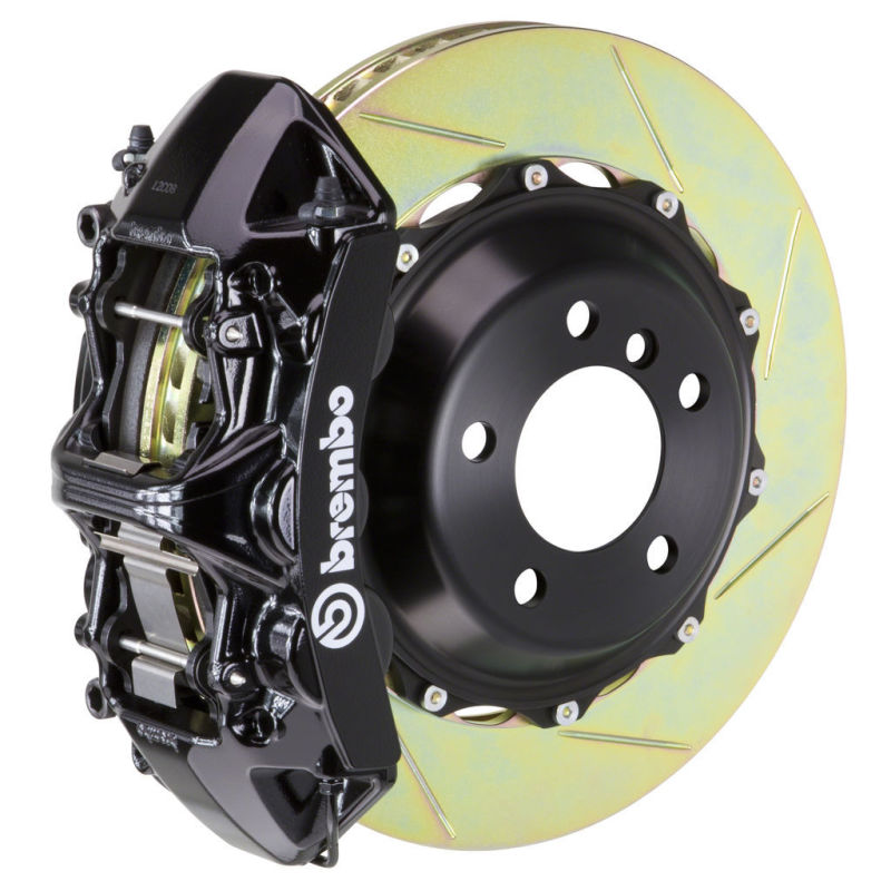 BRB Big Brake Kits - Brembo 02-05 996 GT2 Front GT BBK 6 Piston Cast 380x32 2pc Rotor Slotted Type1 -Black
