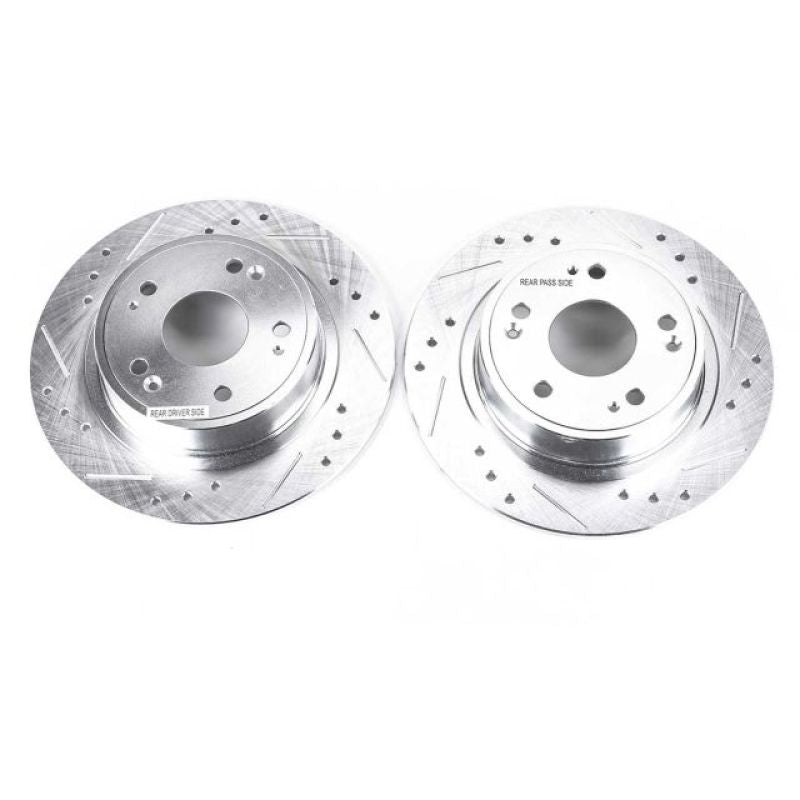 PSB Evolution Drill/Slot Rotor - Power Stop 16-19 Acura ILX Rear Evolution Drilled & Slotted Rotors - Pair