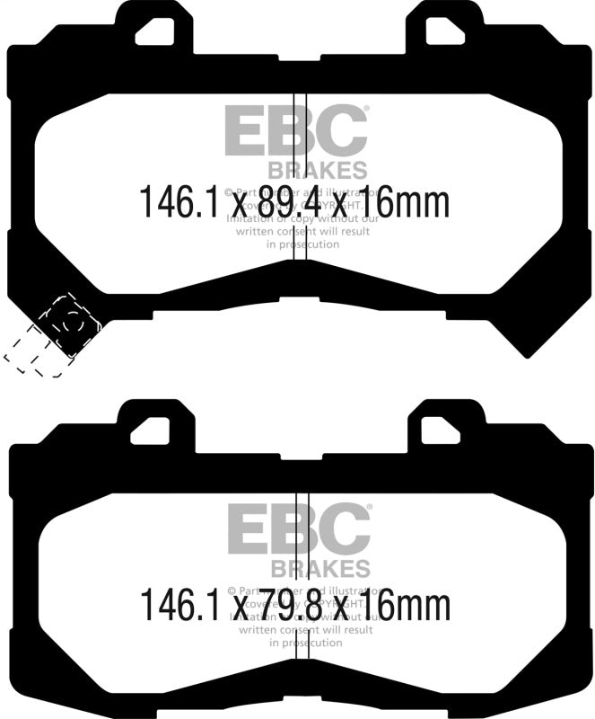 EBC Greenstuff Brake Pad Sets - EBC 15+ Chevrolet Colorado 2.5 Greenstuff Front Brake Pads