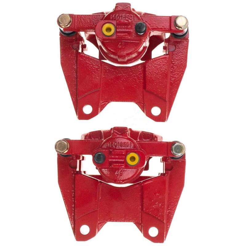 PSB Red Calipers - Power Stop 07-18 Jeep Wrangler JK Rear Red Caliper Pair w/Bracket