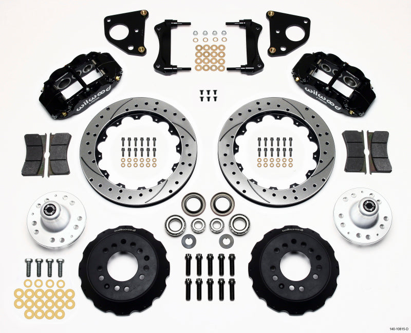 WIL Superlite Brake Kit - Wilwood Narrow Superlite 6R Front Hub Kit 12.88in Drilled 62-72 CDP B & E Body-Drum