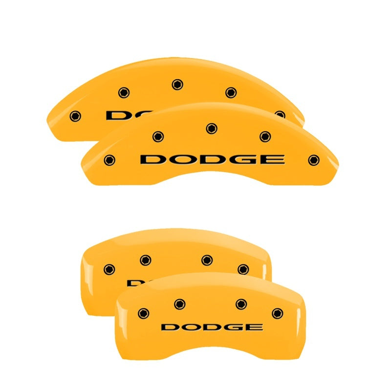 MGP Caliper Covers 4 Logo - MGP 4 Caliper Covers Engraved Front & Rear With out stripes/Dodge Yellow finish black ch