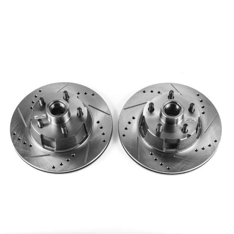 PSB Evolution Drill/Slot Rotor - Power Stop 1967 Ford Fairlane Front Evolution Drilled & Slotted Rotors - Pair