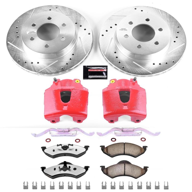 PSB Z36 Truck & Tow Kit w/Cals - Power Stop 00-02 Dodge Dakota Front Z36 Truck & Tow Brake Kit w/Calipers