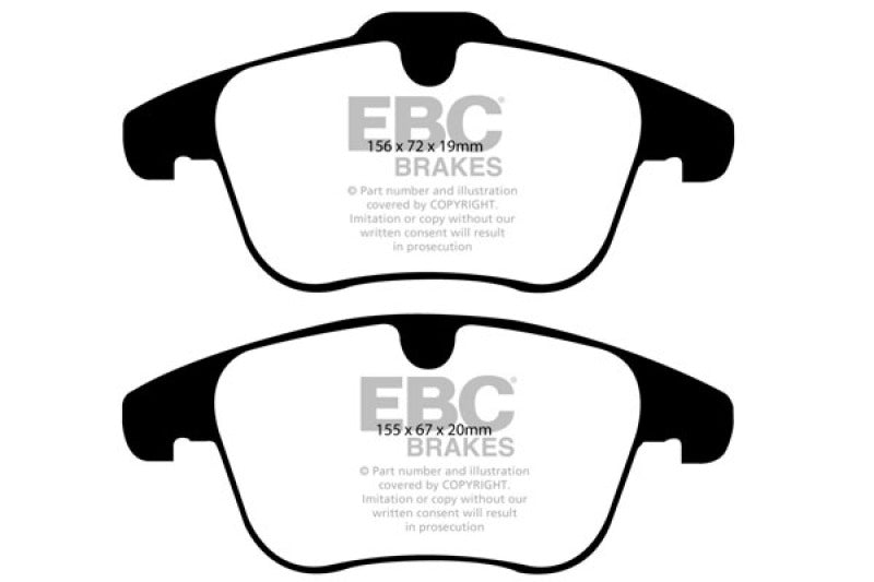 EBC Greenstuff Brake Pad Sets - EBC 07-12 Land Rover LR2 3.2 Greenstuff Front Brake Pads