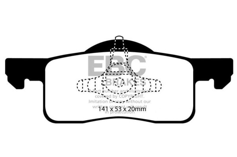 EBC Yellowstuff Brake Pad Sets - EBC 02-06 Ford Expedition 4.6 2WD Yellowstuff Rear Brake Pads