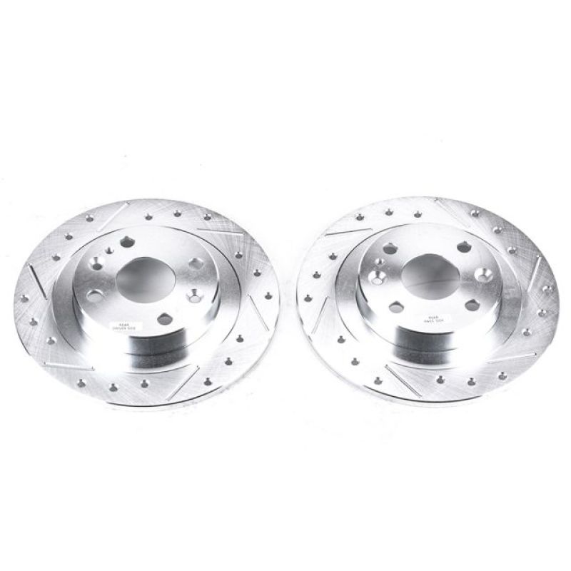 PSB Evolution Drill/Slot Rotor - Power Stop 91-03 Ford Escort Rear Evolution Drilled & Slotted Rotors - Pair