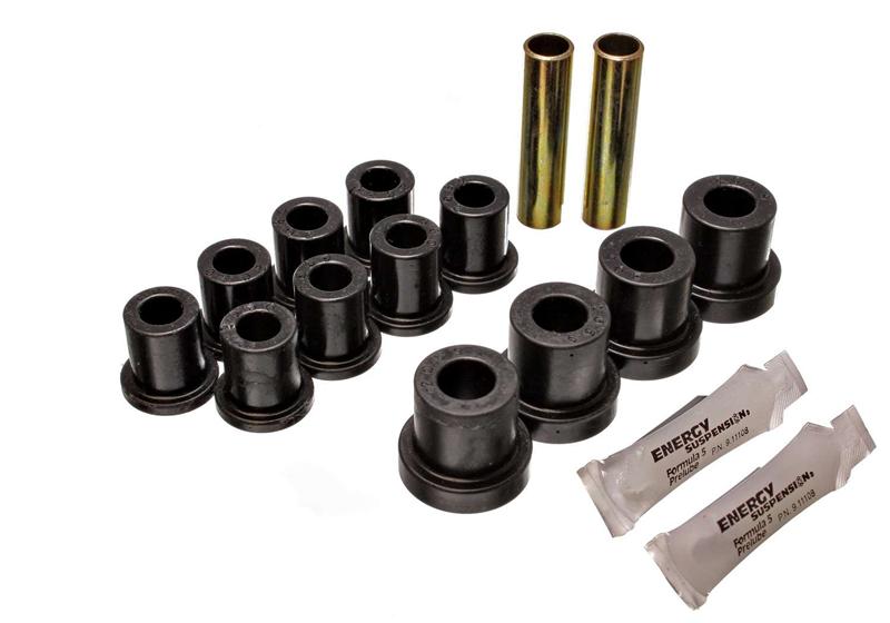 ES Spring/Shackle Bush - Black - Energy Suspension 54-62 Chevy Corvette Black Rear Leaf Spring Bushing Set