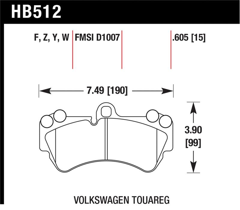 HAWK DTC-30 Brake Pad Sets - Hawk 08 Porsche Cayenne GTS/Turbo / 03-09 Cayenne / 04-05 VW Touareg DTC-30 Race Front Brake Pads