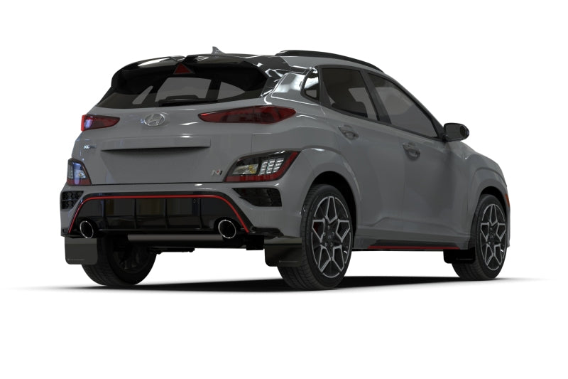 RAL UR Blk Flap/Wht Logo - Rally Armor 22-23 Hyundai Kona N Black UR Mud Flap w/White Logo