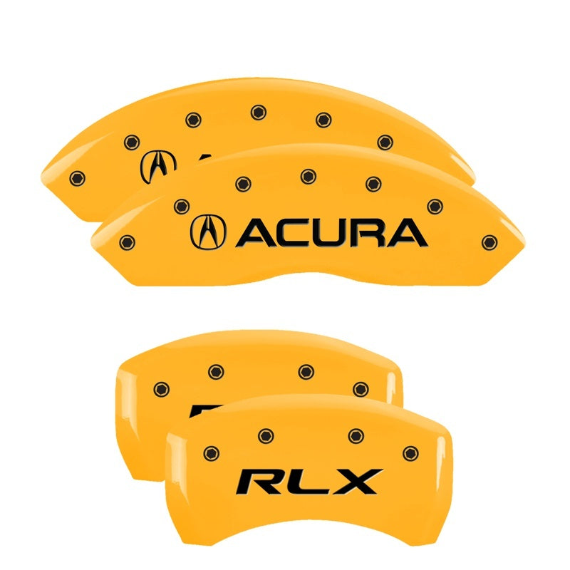 MGP Caliper Covers 4 Logo - MGP 4 Caliper Covers Engraved Front Acura Engraved Rear RLX Yellow finish black ch