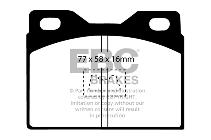 EBC Yellowstuff Brake Pad Sets - EBC 76-85 Porsche 924 2.0 Yellowstuff Front Brake Pads