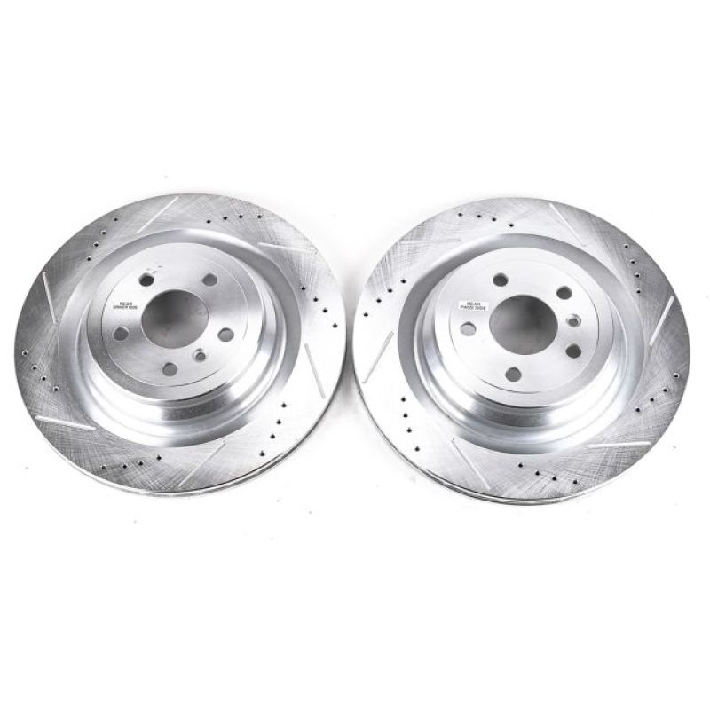 PSB Evolution Drill/Slot Rotor - Power Stop 13-16 Mercedes-Benz GL350 Rear Evolution Drilled & Slotted Rotors - Pair