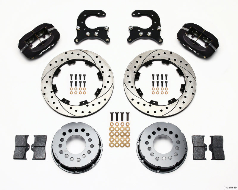 WIL Dynalite Brake Kit - Wilwood Forged Dynalite P/S Rear Kit Drilled Rotor 58-64 Olds/Pontiac Ends