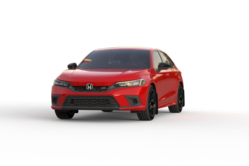 RAL UR Blk Flap/Grey Logo - Rally Armor 22-25 Honda Civic/Civic Si/Sport Black UR Mud Flap w/Grey Logo