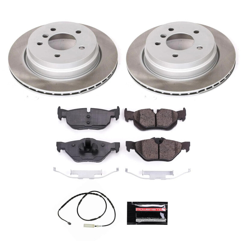 PSB Semi-Coated Rotor Kits - Power Stop 13-15 BMW X1 Rear Semi-Coated Rotor Kit