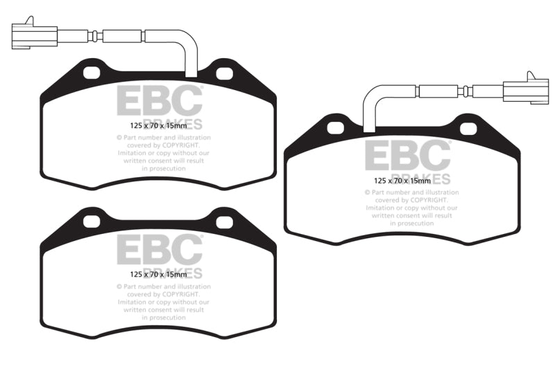EBC Yellowstuff Brake Pad Sets - EBC 14+ Alfa Romeo 4C 1.75 Turbo Yellowstuff Front Brake Pads