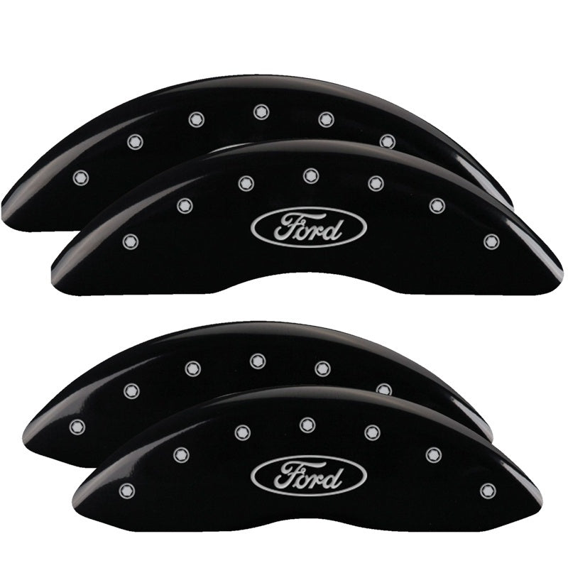 MGP Caliper Covers 4 Logo - MGP 4 Caliper Covers Engraved Front & Rear Oval logo/Ford Black finish silver ch